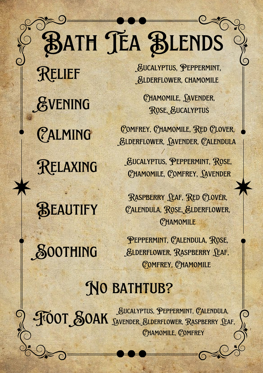 All-Natural Bath Teas