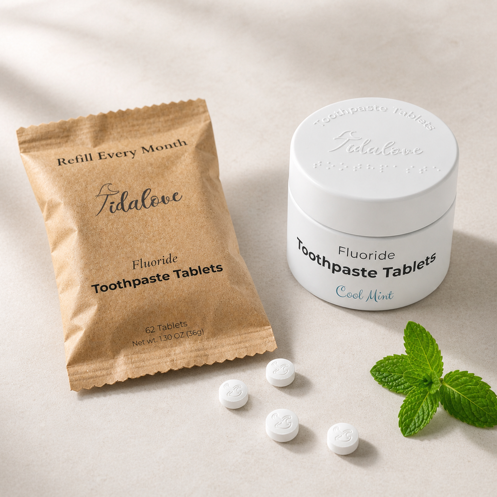 Fluoride Cool Mint Toothpaste Tablets – 1-Month Supply | 5% nHAp