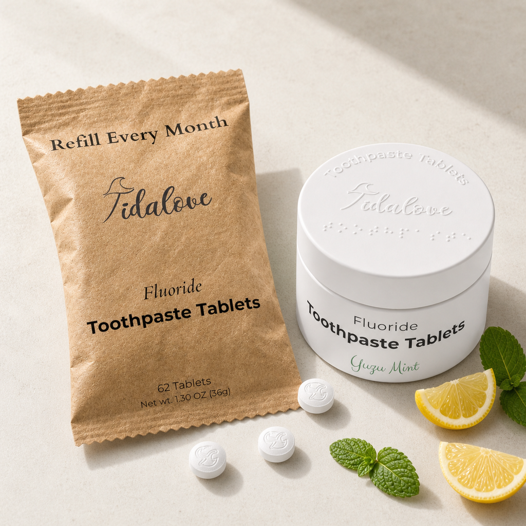 Fluoride Yuzu Mint Toothpaste Tablets – 1-Month Supply | 5% nHAp