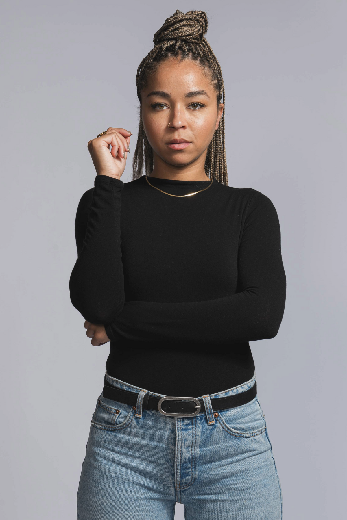 Vegan Cork Leather Women's Belt (Black)