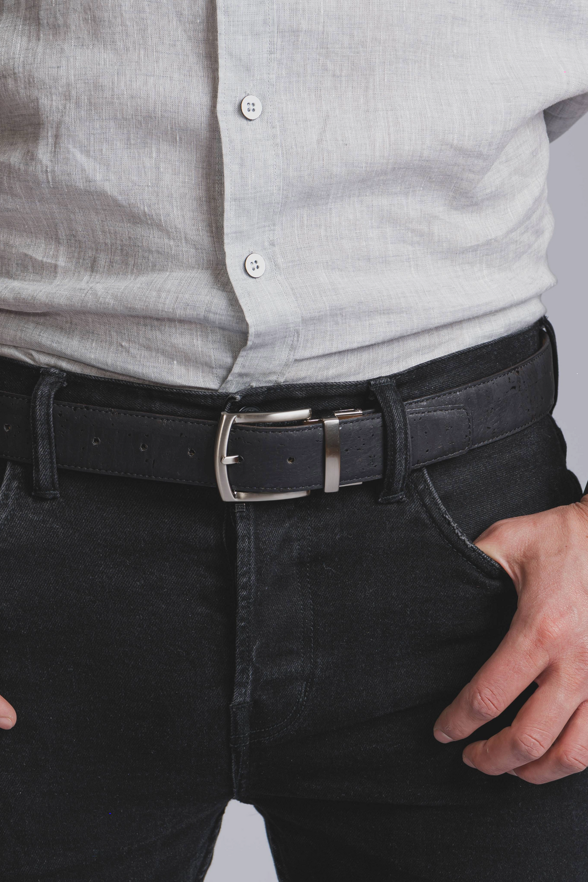 Cork Reversible Men's Belt (Brown/Black)