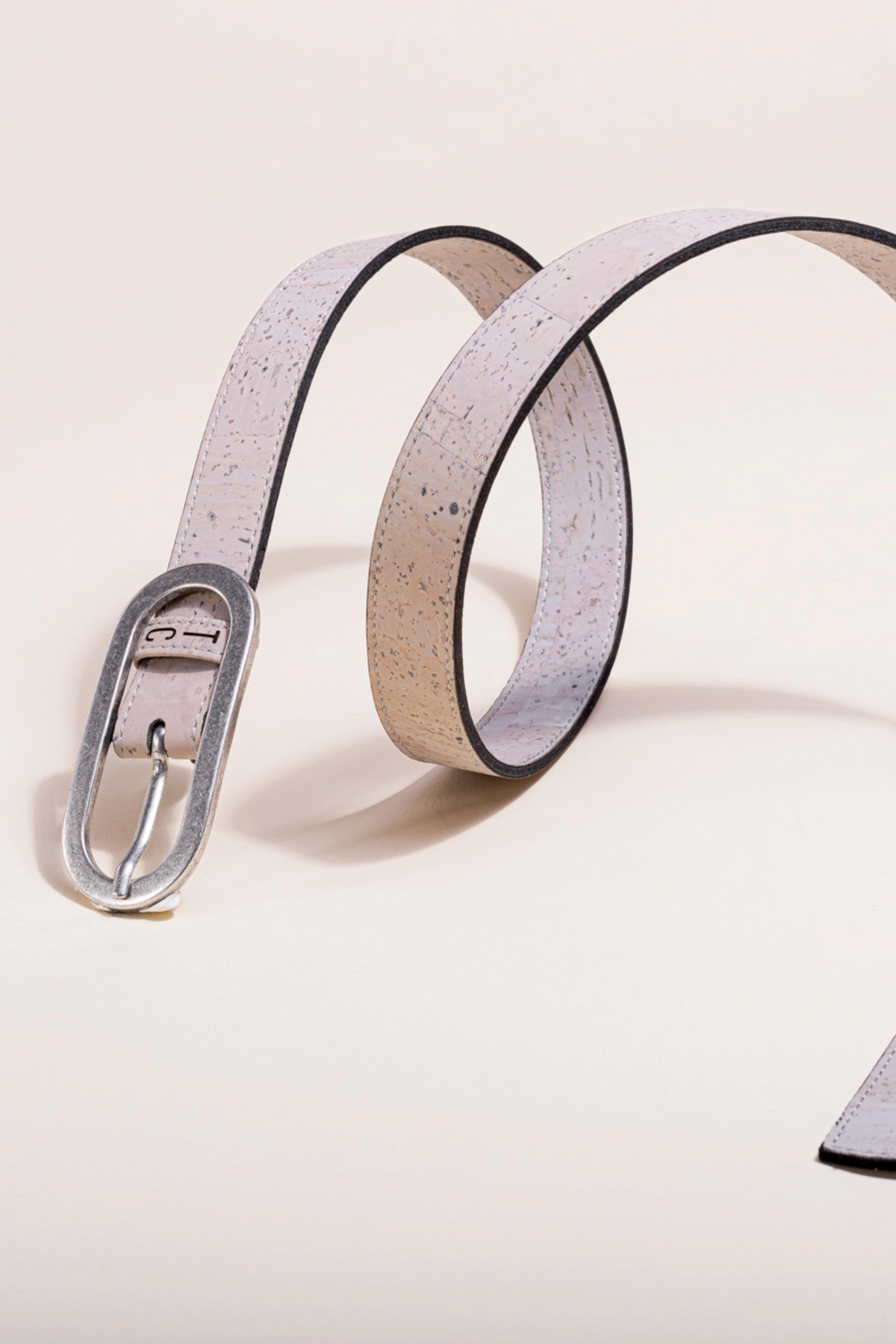 Vegan Cork Leather Women's Belt (Gray)