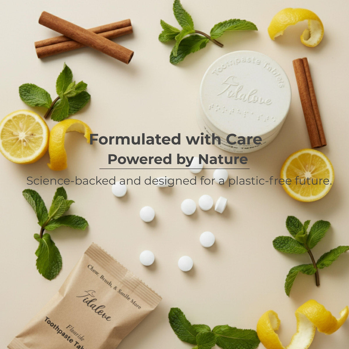 Fluoride Yuzu Mint Toothpaste Tablets – 1-Month Supply | 5% nHAp